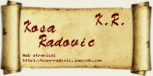 Kosa Radović vizit kartica